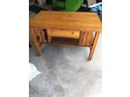 Antique library table and king box springs
