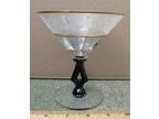 Morgantown Faun with Black Stem ~ Art Deco ~ Etched ~ Moderne *