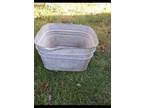 large square galvanized wash tub