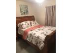 Queen Solid Wood Sleigh Bed, Dresser and Mirror