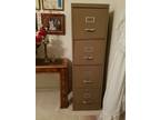 Filing Cabinet, tan metal, 4 drawer
