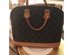 Louis Vuitton Alma Dark Brown and Tan Canvas Satchel