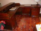 Desk with side table