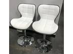 Bar Stools- White Leather Swivel
