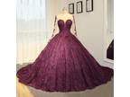 Malerie's Satin Applique A Line Wedding/Evening Gown