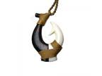 Fish hook Necklace of Wood and bone