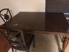 Solid oak wood dining table 3 chairs