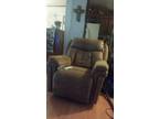 Brown leather chair power