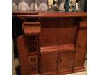 Vintage sewing machine with cabinet