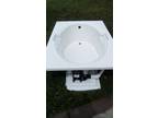 White whirlpool spa bathtub