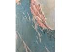 Vintage Swiss Alps Chalet mountains Impressionist oil on canvas painting signed
