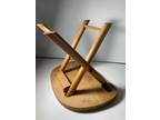Vintage 1950’s Nevco Fold N Carry Wood Stool Yugoslavia 9.5 in.