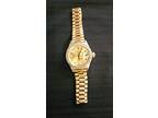 Ladies 18ct Yellow Gold Rolex DateJust Watch With A Diamond Disl And Diamond...