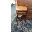 French Antique Carved Oak Louis XV Full Size Bed & Nightstand