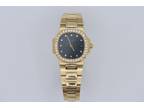 Ladies Patek Philippe Nautilus 4700/3 Black Diamond Dial & Bezel 18K Quartz 27mm
