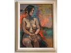 Sitting Pretty, 22"x28", Original Oil Painting, Frame, Portrait, Female Arts