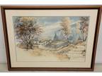 Original Watercolor Countryside American Landscape by June Perry / Fine Art