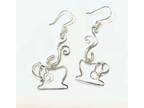 Silver Cup of Tea Earrings