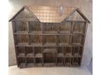 Vintage Walmart Wood Shelf House Shaped Knick Knack Curio Display 16 X 15 in