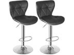 2/4 PCS Swivel Bar Stools w/Shell Back Ajustable Height Footrest Design Home