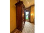 Antique French Oak Wood Normandy Wedding Armoire/Wardrobe