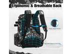 Fishing Tackle Backpack with Rod Holders & 4 Tackle Boxes, Waterproof Rain Cover
