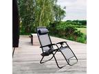 Zero Gravity Chair Set of 2 Camp Reclining Lounge Chairs,black