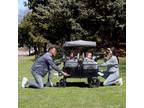 Deluxe 4 Seater Stroller Wagon Adjustable Push/Pull Handles Removable Canopy New