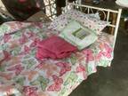 Twin white bed