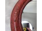 Antique Mid To Late 1800s? Oval Wood Deep Frame Mirror Carved Ornate Shabby Chic