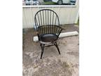 Vintage Ashlen hand crafted comb back Windsor Chair crackle black