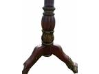 Antique Style Wooden Table w/ Decorated Feet And Stand