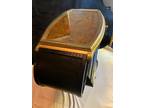 Mid Century Modern Wristwatch Coffee Table.Black Textured Faux Leather