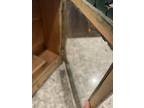 Antique Religious Curio Cabinet Vitrine Carved Wood Shrine Vtg Cross For Statue