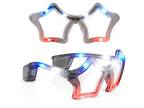 Red White Blue Flashing LED Star Sunglasses
