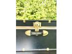 Vintage Black Concourse Steamer Trunk- 30”X 16”X12.5”