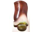 Signed Helene Fielder Raku Fired Ceramic Vessel Art Sculpture Geode Agate Top
