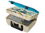 Fishing Magnum Satchel, Two-Tier Tackle Box, Blue / White