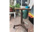 Antique Karlo Cast Iron Typewriter Stand with Maple top Adjustable top Height