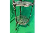 Vintage Hollywood Regency Stand - 3 Tiers, Ornate, Brass, Mid Century Modern