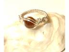 Silver Wire Wrap Goldstone Gemstone Ring