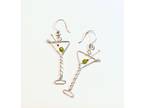 Martini Glass Earrings Silver or Gold