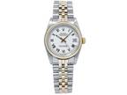 Rolex Datejust 68273/68273 Converted 18K YG Two Tone White Dial Ladies 31mm