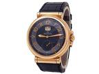Milus Zetios 18k Rose Gold Black Leather Automatic Black Men's Watch ZET-ZP01