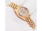 Rolex Lady DateJust 69178 Silver Diamond Watch 18 karat Yellow Gold Fluted Bezel