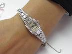 Platinum Hamilton Vintage Diamond Watch 2.95CT