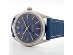Rolex Oyster Perpetual 34 Blue Dial Automatic Stainless Steel/Leather 34MM 1002