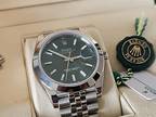 Rolex 126300 Datejust 41mm Mint Green Dial Jubilee Bracelet Full Set 4/2022