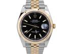 MINT PAPERS Rolex DateJust 41 BLACK 18K Gold Steel 41mm JUBILEE 126333 Watch B+P