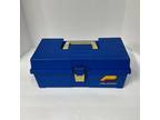 Vintage Plano 2 Tier Fishing Blue Tackle Box in Good Condition